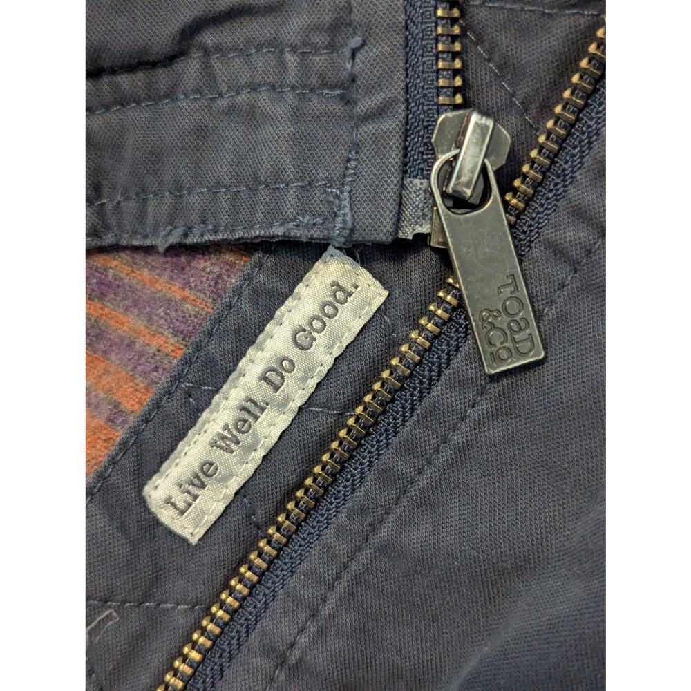 Toad & Co Kenai Quilted Chore Utility Jacket Navy Canvas Shell Wool Lining Sz L - Picture 8 of 10
